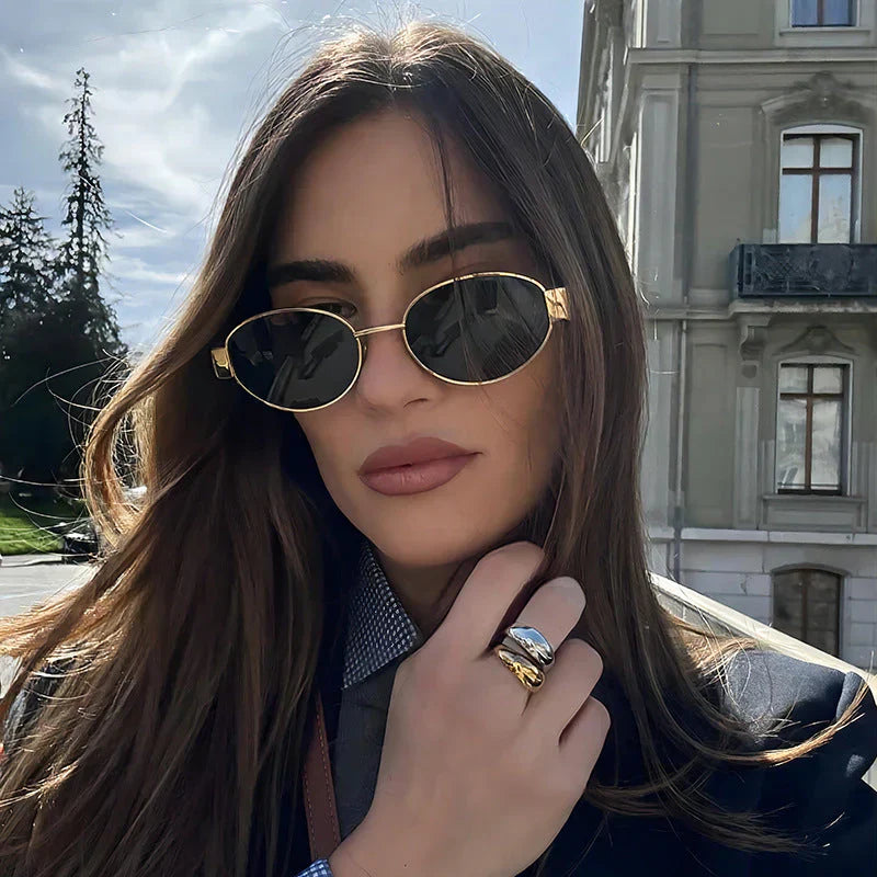 Vintage Oval Small Metal Frame Glasses